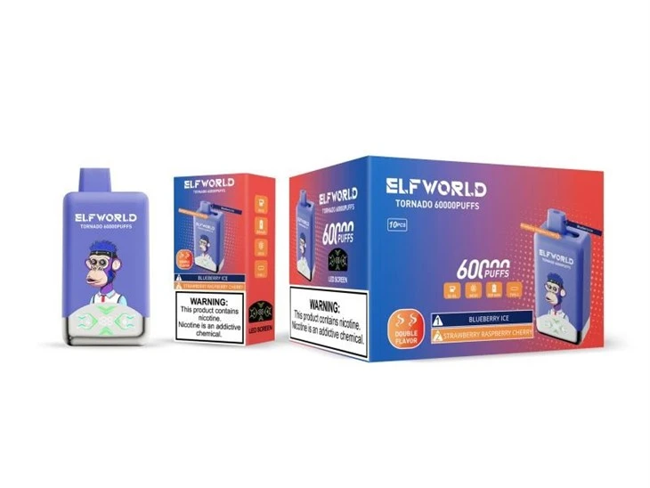 E40-【Blueberry-Ice+Strawberry-Raspberry-Cherry】ELFWORLD TORNADO 60000