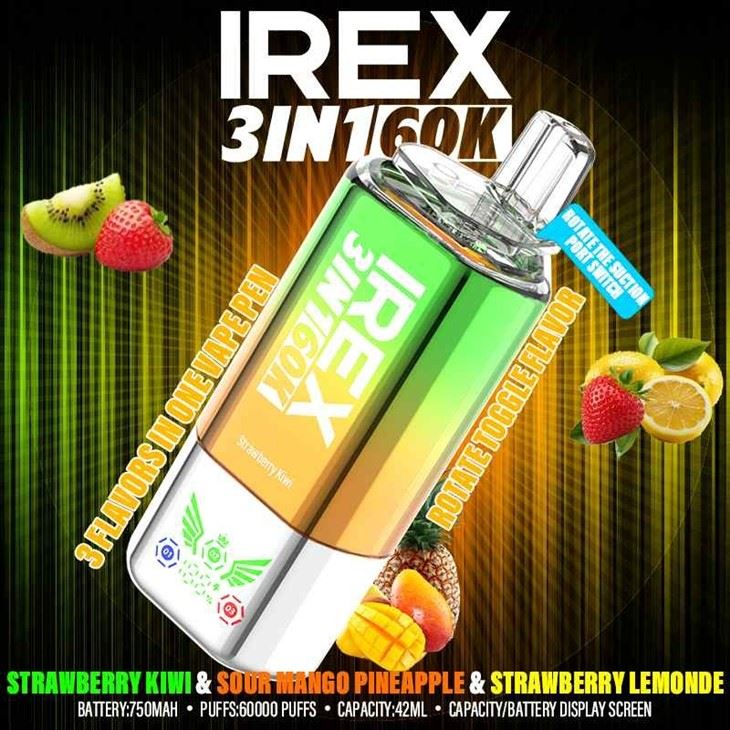 Strawberry kiwi & Sour mango pineapple & Strawberry lemonde_IREX 3in1 60000