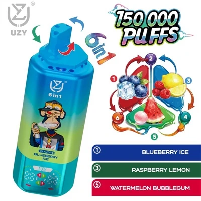 UZY 6-in-1 150K ühekordselt kasutatav elektrooniline sigaret|150 000 pahvi, k...