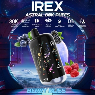 IREX Astral 80K – lipulaev ühekordselt kasutatav e{1}}sigaret suure võimsuseg...
