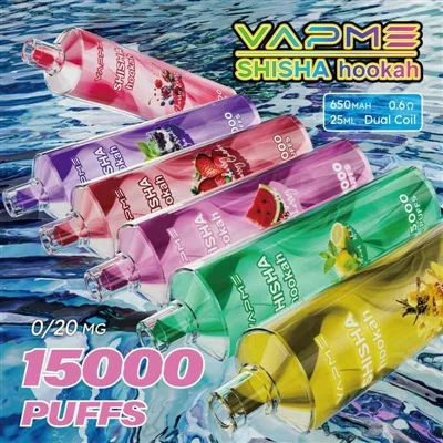 Vapme Shisha Hookah 15000: kerge vesipiibu kogemuse ja taaslaetava ühekordsel...