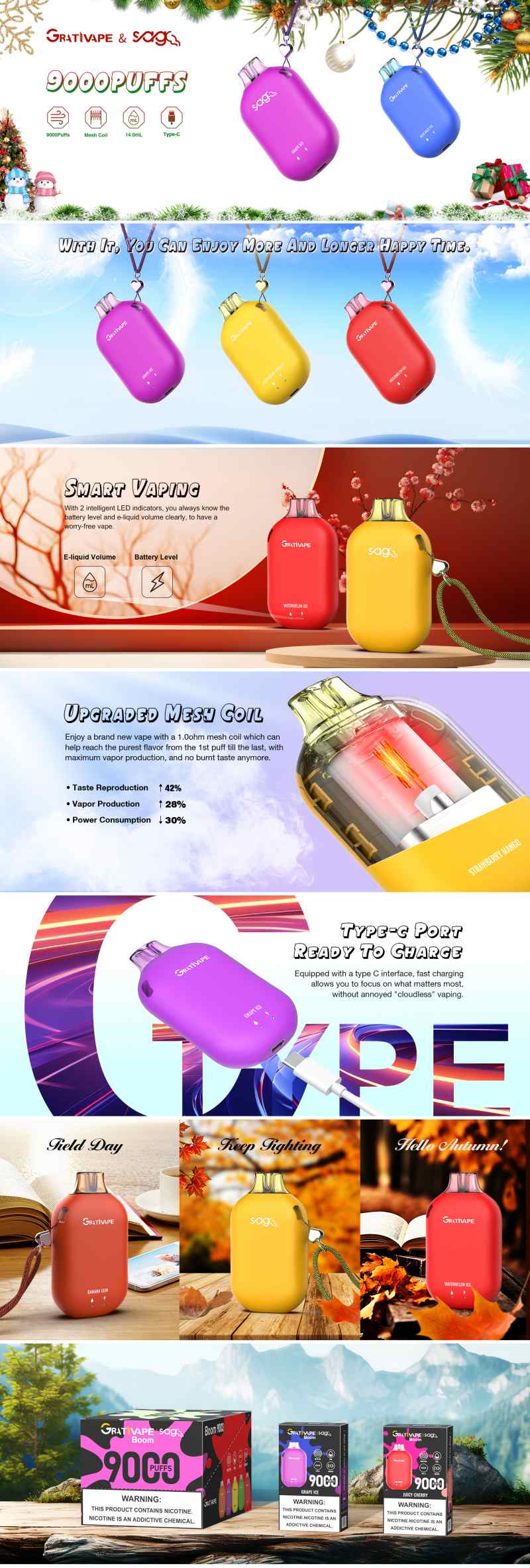 Grativape Boom 9K puffs