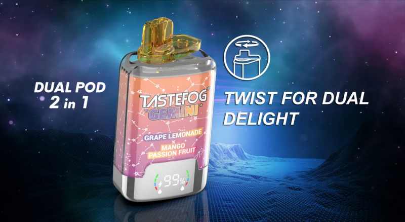 Tastefog-Gemini-25000-Puffs-2-Nicotine-Mesh-Coil-1-0ohm-Rechargeable-Pods-Desechables-Vape-2-in-1 TASTEFOG GEMINI 25000 Tastefog-Gemini-25000-Puffs-2-Nicotine-Mesh-Coil-1-0ohm-Rechargeable-Pods-Desechables-Vape-2-in-1 TASTEFOG GEMINI 25000