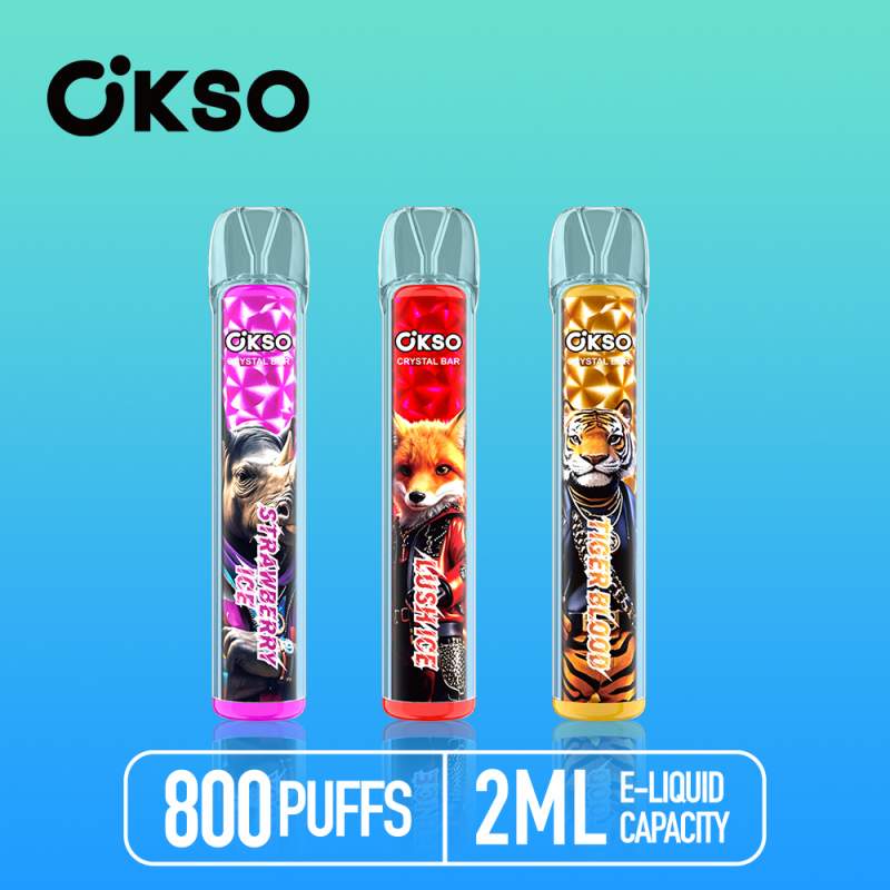 OKSO CRYSTAL BAR 800 PUFFS 9 OKSO CRYSTAL BAR 800 PUFFS 9
