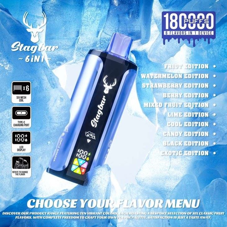 StagBar 6in1 180K Puff price StagBar 6in1 180K Puff price